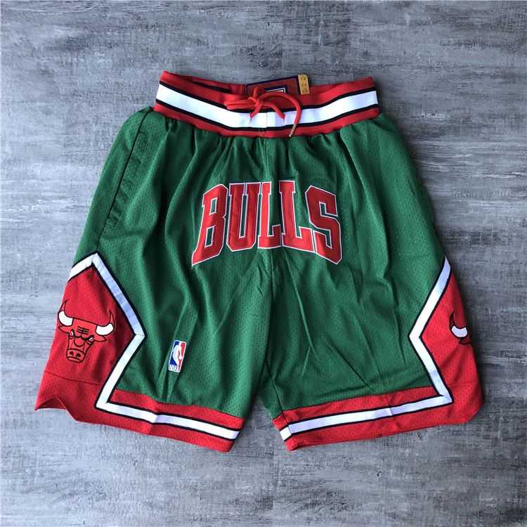 Men NBA 2021 Chicago Bulls Green Shorts 1